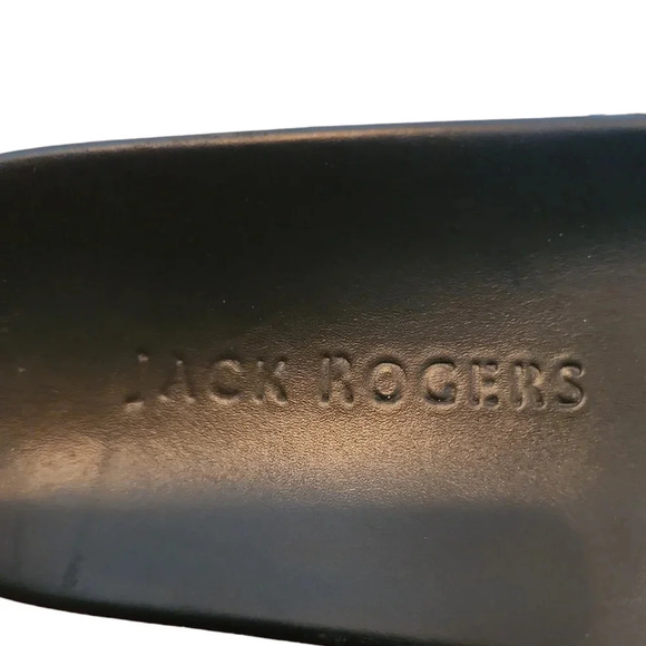 Jack Rodgers Black Bow Dorthy Leather Slide Comfort Sandals Women Sz 8.5 preppy - Picture 6 of 12